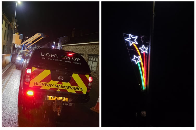 The Light 'Em Up crew braved heavy rain on 30 November to see the lights go up in time for December.