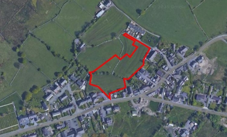 The proposed location of the development at Penisarwaun. Image: Gwynedd council plans