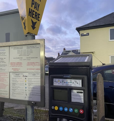 Car park Ceredigion pay machine