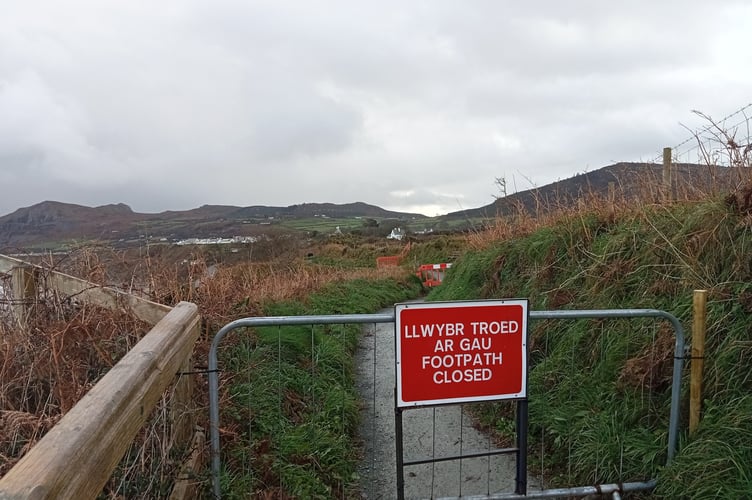 Gwynedd Council have released a picture of the affected footpath and the closure notice