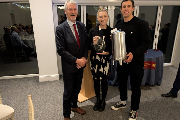 Charley and Jac Evans with Vigo Trophy for Supreme Champion