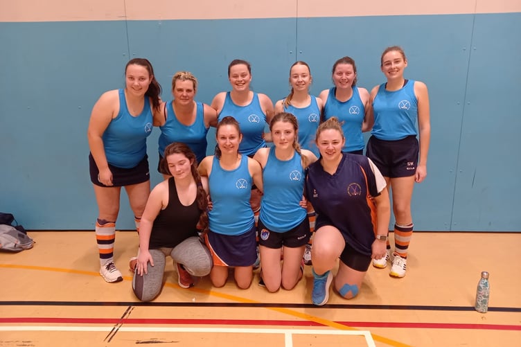 Dysynni Ladies in Merthyr Tydfil playing in the South Wales Indoor League championship (Photo: Sue Williams)