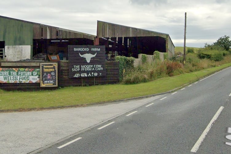The Moody Cow site in Llwyncelyn