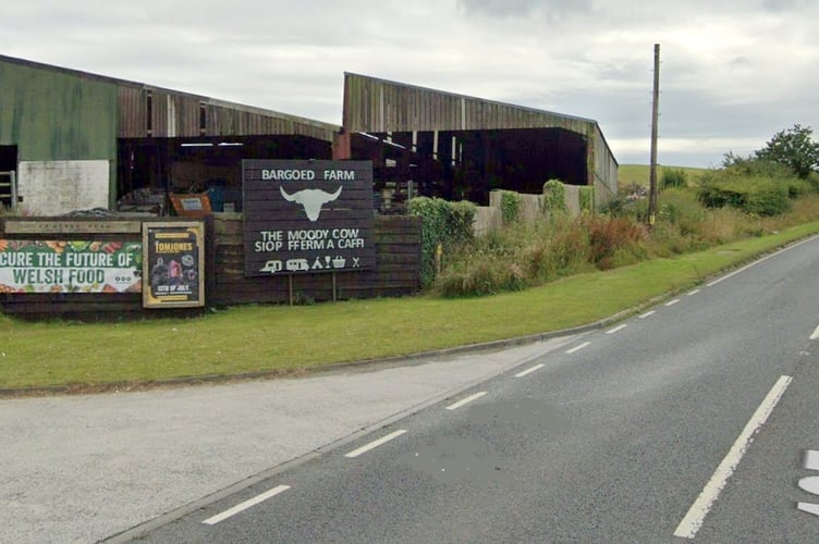 The Moody Cow site in Llwyncelyn