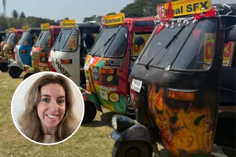 Andrea Clewett (inset) is going to drive the breadth of India, raising funds for girls' education. Photo: Andrea Clewett/ The Sisterhood
