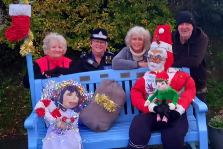 Teresa and Alan Wilkin in the decorated Organ Donation Memorial Garden in Penparcau. Photo: Teresa Wilkin