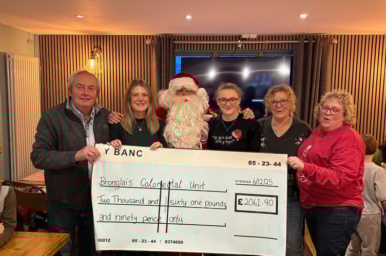 Beca, Mali, Alun, Shan, Nerys and Father Christmas