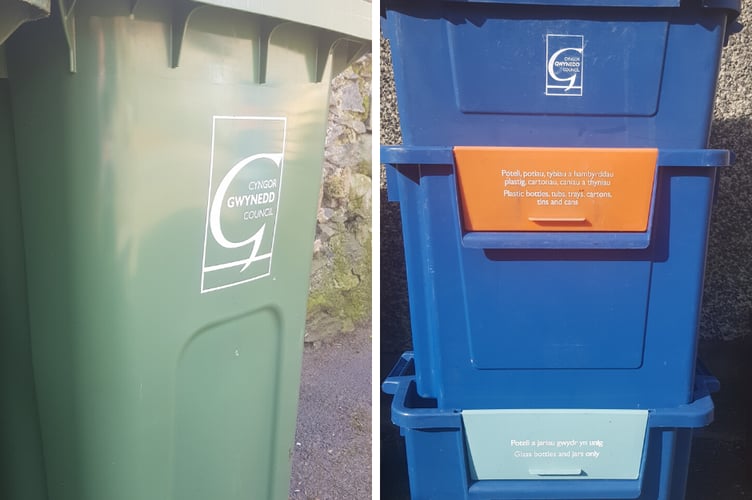 Gwynedd Council bins. Photo: Gwynedd Council