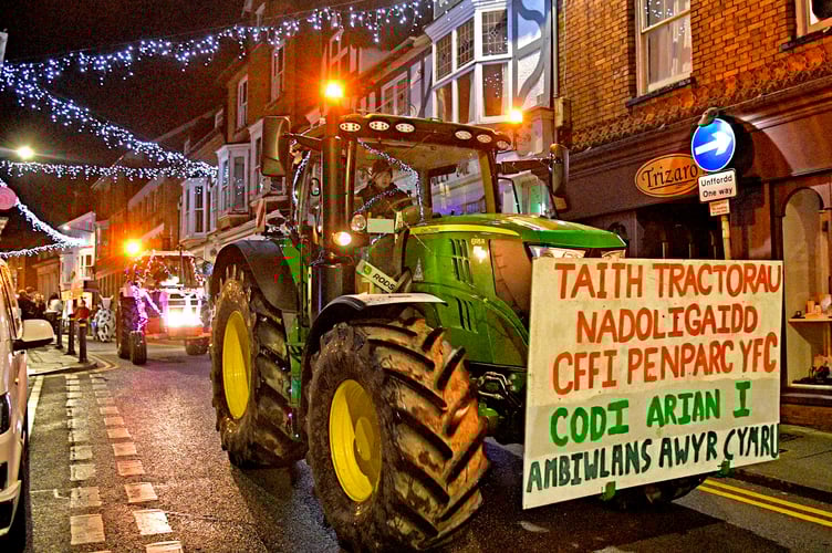 The tractor run was raising money for the Wales Air Ambulance charity