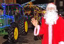 Festive tractor run brightens up Cardigan roads