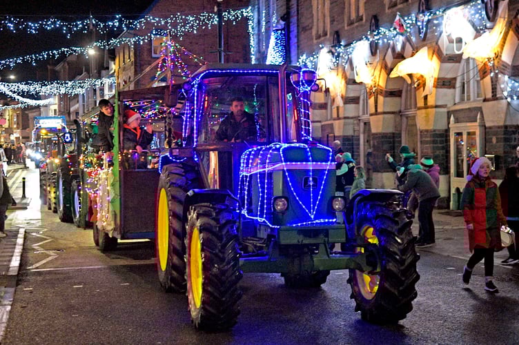 The vehicles were decorated with colourful lights