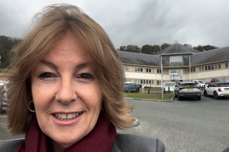 Councillor Elizabeth Evans at the Ceredigion County Council Penmorfa offices.