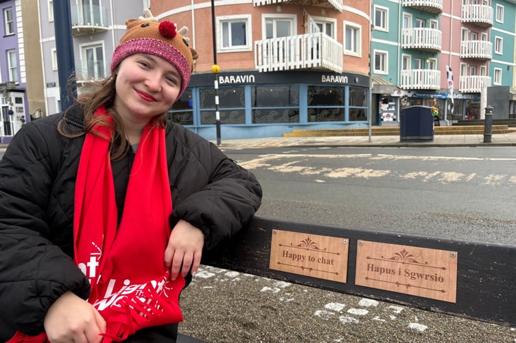 Amy Wilkins created the Happy to Chat benches this autumn, inspired by other schemes around the world. Photo: Amy Wilkins