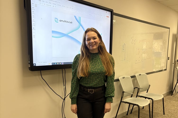 Emily Handstock, Business Manager at the technology-first waste specialist Envirovue, visited the university yesterday to discuss the importance of effective waste management. Photo: Envirovue