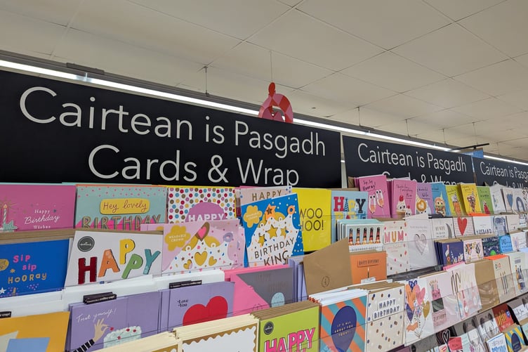 Scottish Gaelic was used instead of Welsh signage in the Co-op store in Machynlleth. Photo: The Cambrian News