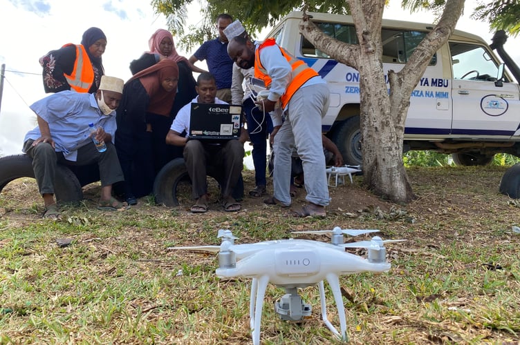 Using drone to find mosquito breeding grounds, Zanzibar
