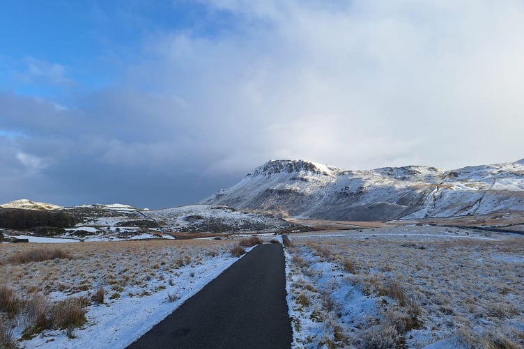 Snow on Llynnau Cregennan at the weekend.