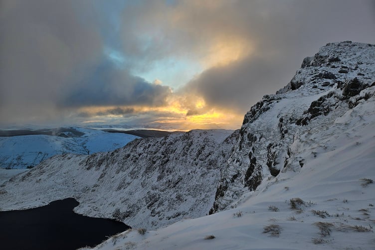 Rhonwen Adams caught the sunrise over a snowy Cadair Idris at the weekend.