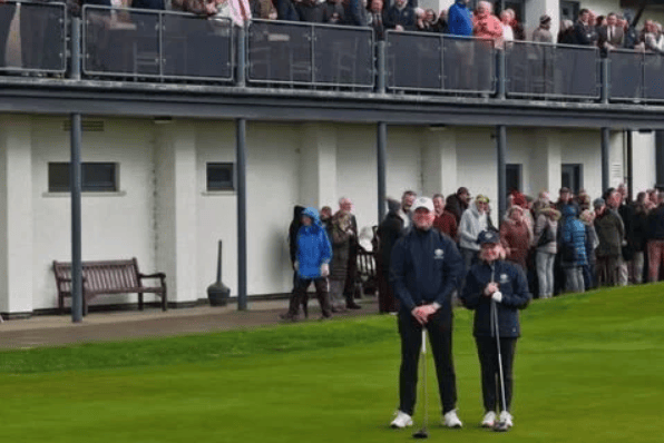 The captains' drive in at Aberdovey Golf Club