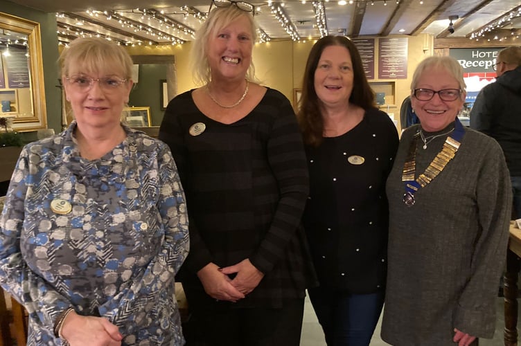 From left to right are Tywyn Inner Whee's Patricia Shirra, Bethan Lawton, Rachel Knight and President Chrissie Glaze