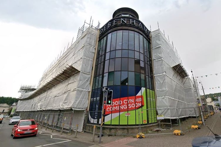 The former Debenhams store, St Catherine's Walk Shopping Centre, Carmarthen (Google Maps and free for use for all wire partners) 