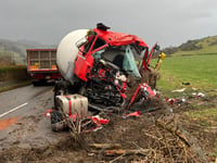 Calor Gas lorry in three-vehicle "pile-up" near Machynlleth