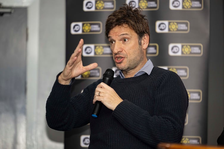 BRIDGEND, WALES. - 28TH NOVEMBER 2025: 
FAW CEO Noel Mooney.
Penybont 2025-2030 Strategy Development Event at the DragonBet Stadium on the 28th November 2025. (Pic by Lewis Mitchell/FAW)