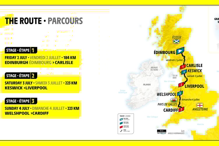 The 2026 UK Grand Depart route