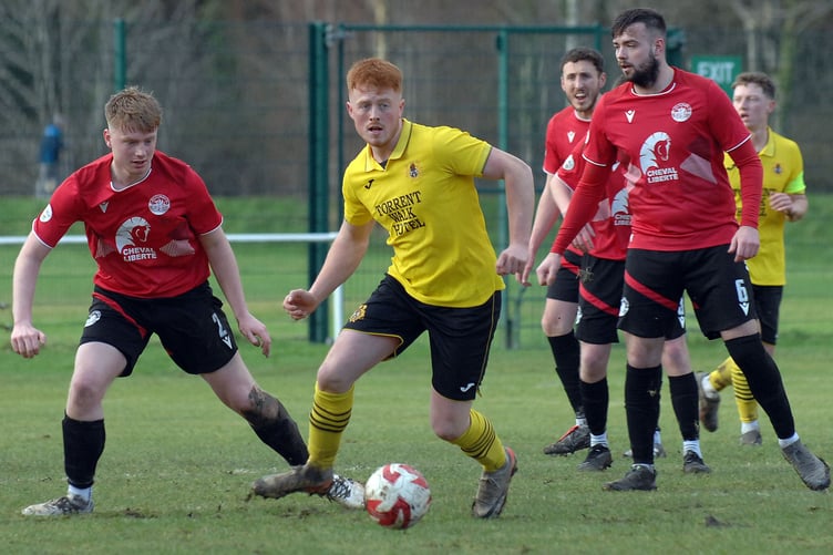 Gerwyn Williams scored his 100th goal for Dolgellau on Saturday (Photo: Rod Davies)
