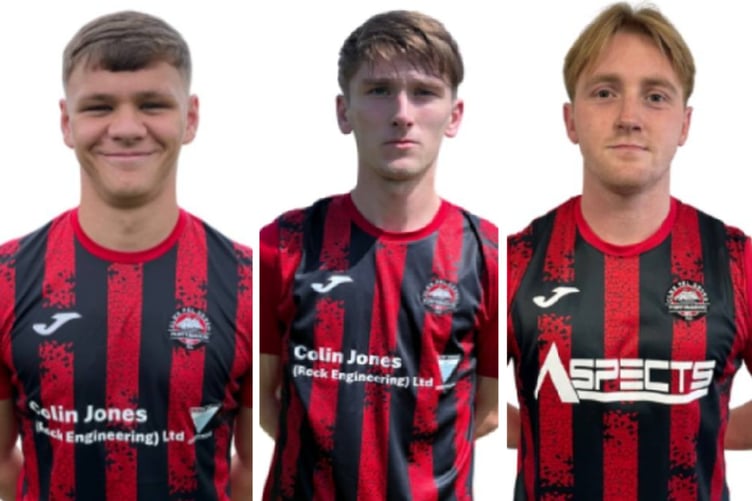 Port goalscorers Osian Morris, Sam Reynolds and Rhys Alun