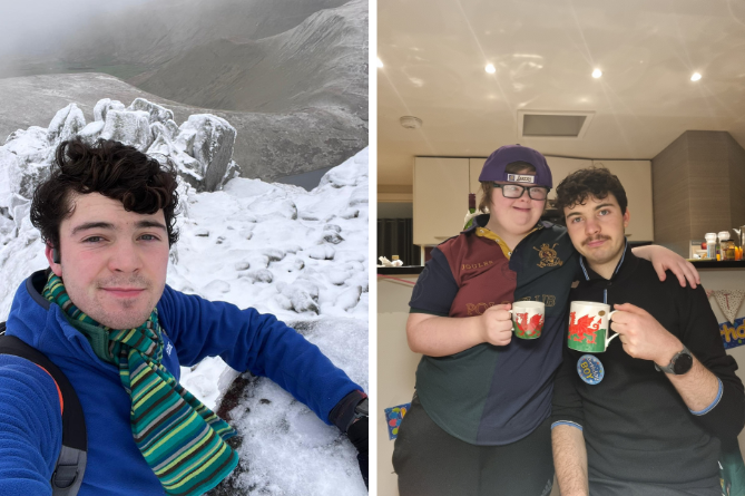 Joseff Griffiths, left, and right, with his sister, Bethan