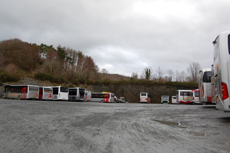 The Lloyds Coaches bus park in Machynlleth. Photo: The Cambrian News