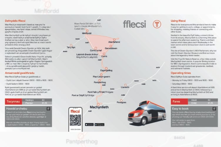 The FF2 fflecsi bus service.