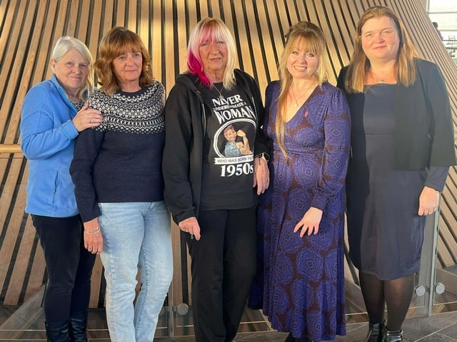 1950s Women of Wales campaigners at the Senedd.