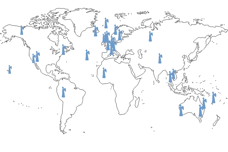 Angels across the world, including Antarctica.