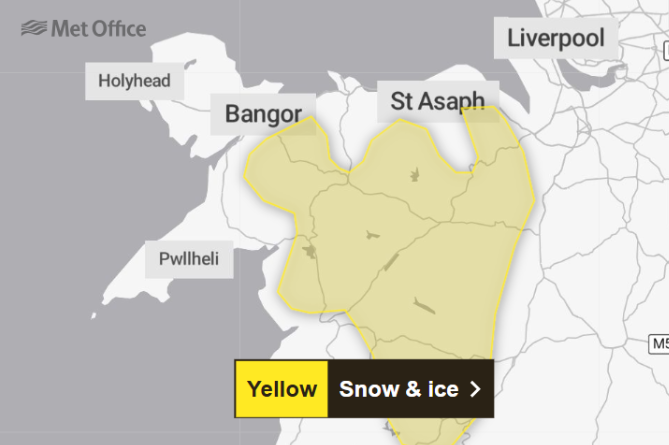 Met Office issues yellow weather warning for Gwynedd: Snow and ice expected