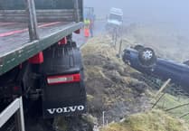 Two lorries crash on icy mountain road despite closure