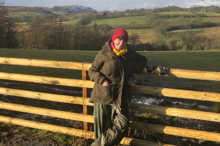 Natalie Barstow on her land that would become part of the pylon route.