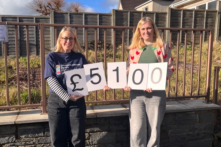 L to R Carys Jenkins from Cancer Research Wales with Gwennan Jenkins