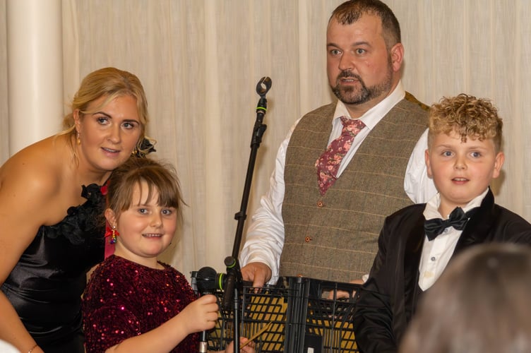 Gwennan, her daughter Greta, her husband Carwyn and her son Celt