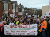 Hundreds join protest to save Bronglais Hospital's stroke unit