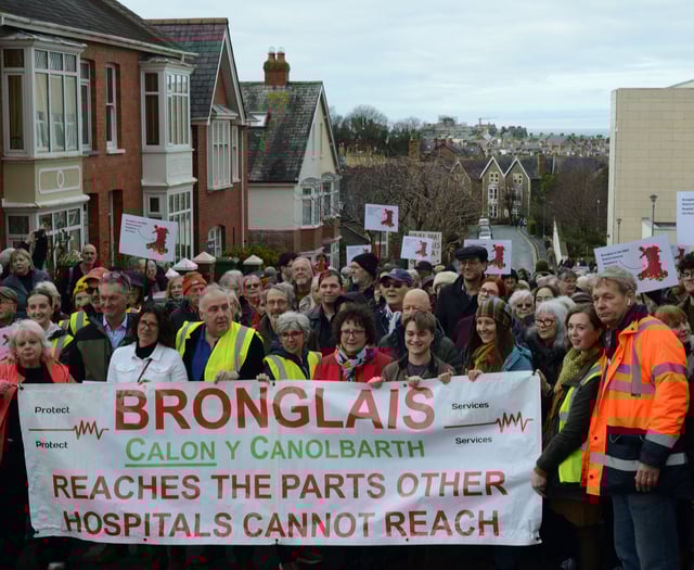 Hundreds join protest to save Bronglais Hospital's stroke unit