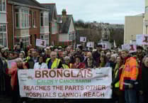 Hundreds join protest to save Bronglais Hospital's stroke unit