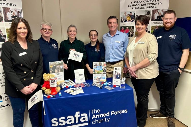 Liz Saville Roberts MP with the team from SSAFA, the armed forces charity, at the Veterans event