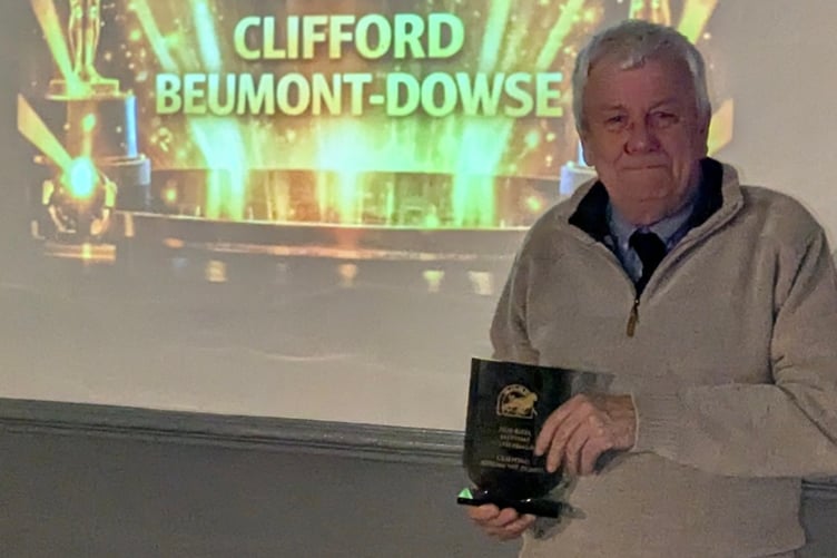 Clifford Beaumont-Dowse with his lifetime achievement award