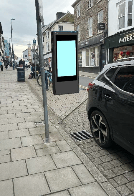 A mock-up of the proposed BT Street Hub on Great Darkgate Street