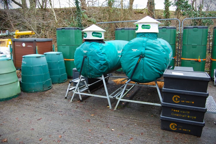 The aerobic digesters are hand-spun to create the compost.