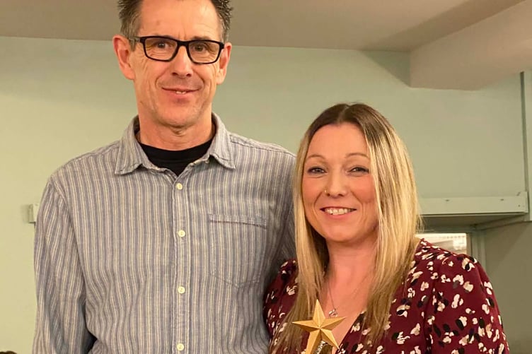 Lyndsey receiving her club spirit award