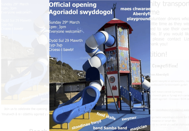 Aberdyfi playground will officially reopen next month