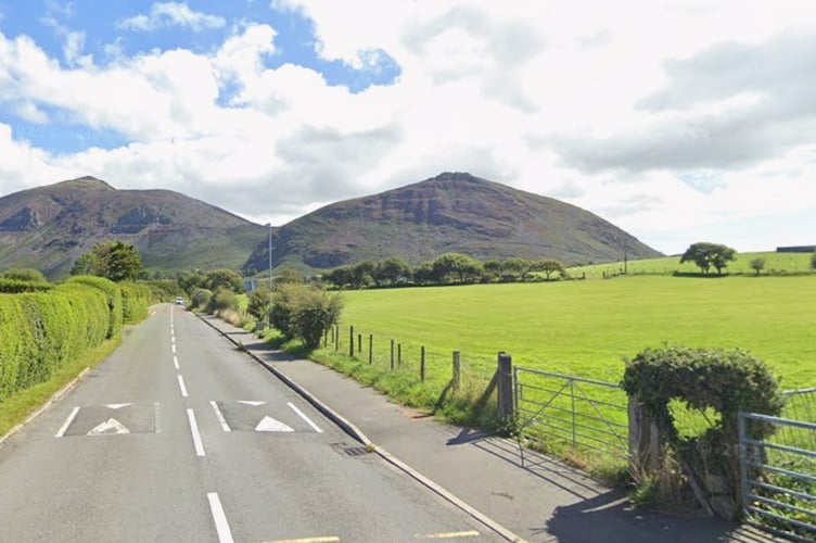 A housing development is planned on the land to the right at Trefor. Photo: Google Maps